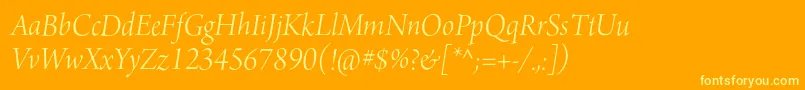 ArnoproLightitalic36pt Font – Yellow Fonts on Orange Background