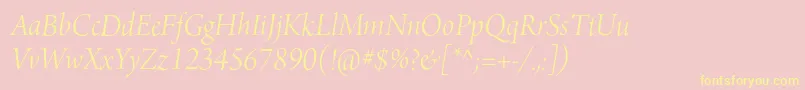 ArnoproLightitalic36pt Font – Yellow Fonts on Pink Background