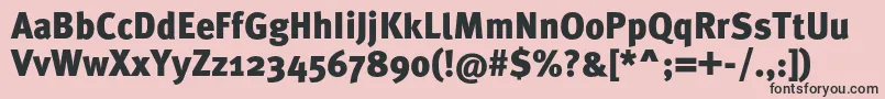 フォントMetaproBlack – ピンクの背景に黒い文字