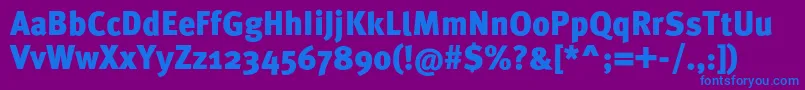 MetaproBlack Font – Blue Fonts on Purple Background