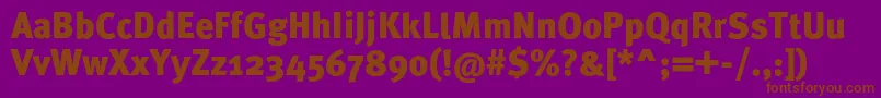 MetaproBlack-fontti – ruskeat fontit violetilla taustalla