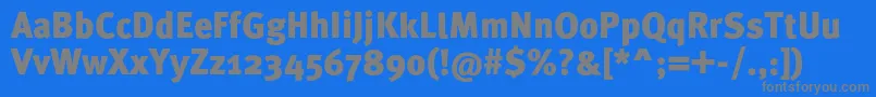 MetaproBlack-fontti – harmaat kirjasimet sinisellä taustalla
