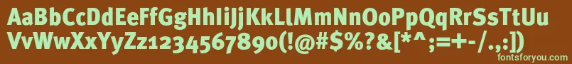 Шрифт MetaproBlack – зелёные шрифты на коричневом фоне