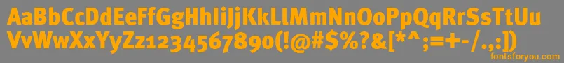フォントMetaproBlack – オレンジの文字は灰色の背景にあります。
