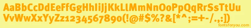 MetaproBlack Font – Orange Fonts on Yellow Background