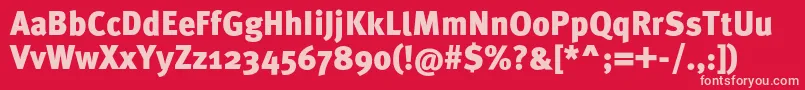 MetaproBlack Font – Pink Fonts on Red Background