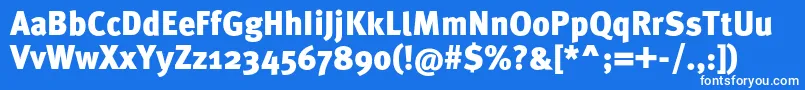 MetaproBlack Font – White Fonts on Blue Background