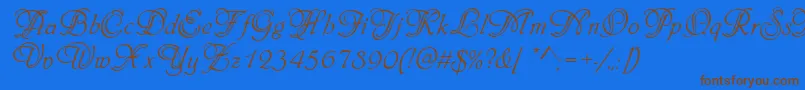 PhiladelphiaInitialsRegular Font – Brown Fonts on Blue Background