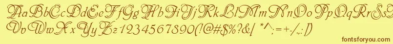 PhiladelphiaInitialsRegular Font – Brown Fonts on Yellow Background