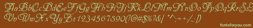 PhiladelphiaInitialsRegular Font – Green Fonts on Brown Background
