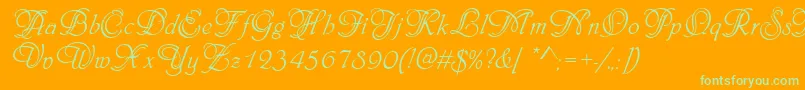 PhiladelphiaInitialsRegular Font – Green Fonts on Orange Background
