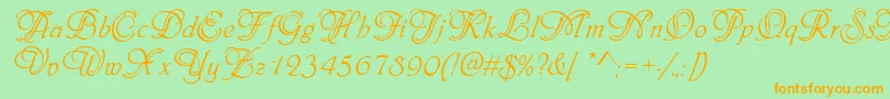 PhiladelphiaInitialsRegular Font – Orange Fonts on Green Background