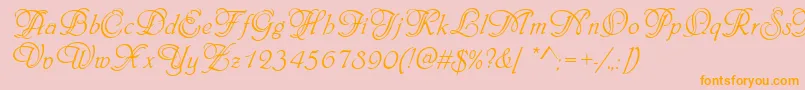 PhiladelphiaInitialsRegular-Schriftart – Orangefarbene Schriften auf rosa Hintergrund