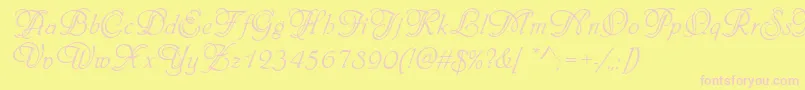 PhiladelphiaInitialsRegular Font – Pink Fonts on Yellow Background