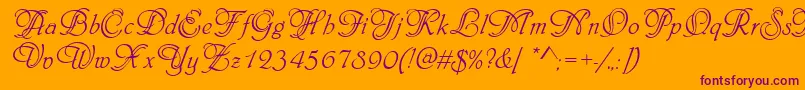 PhiladelphiaInitialsRegular Font – Purple Fonts on Orange Background