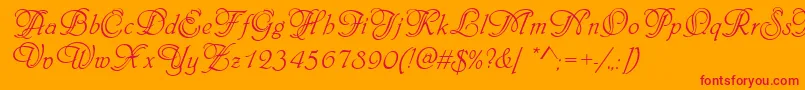 PhiladelphiaInitialsRegular Font – Red Fonts on Orange Background