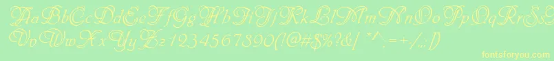 Fonte PhiladelphiaInitialsRegular – fontes amarelas em um fundo verde