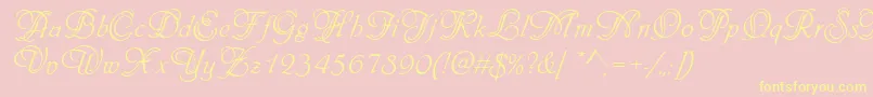 PhiladelphiaInitialsRegular-Schriftart – Gelbe Schriften auf rosa Hintergrund