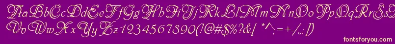 PhiladelphiaInitialsRegular Font – Yellow Fonts on Purple Background