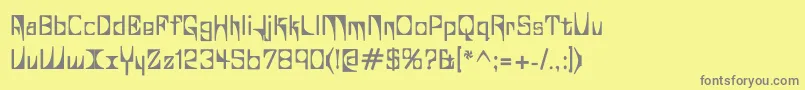 フォントGlaukousViscous – 黄色の背景に灰色の文字