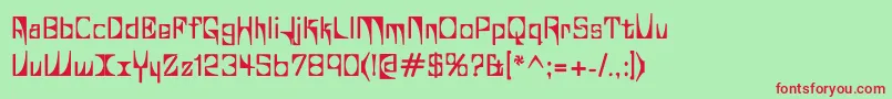 GlaukousViscous Font – Red Fonts on Green Background