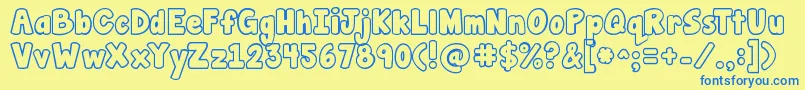 Шрифт Jandamanateebubble – синие шрифты на жёлтом фоне