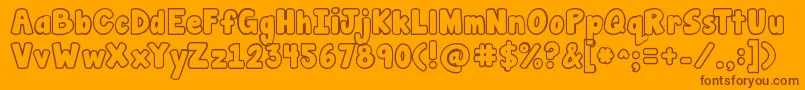 Jandamanateebubble Font – Brown Fonts on Orange Background