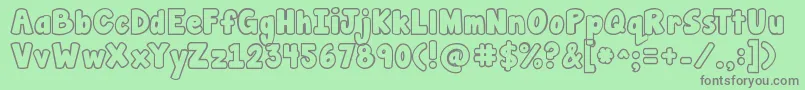 Jandamanateebubble-Schriftart – Graue Schriften auf grünem Hintergrund