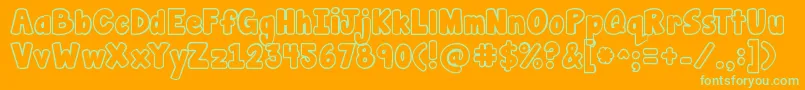 Jandamanateebubble Font – Green Fonts on Orange Background
