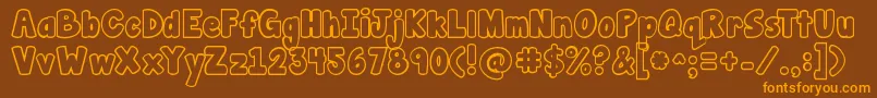 Jandamanateebubble Font – Orange Fonts on Brown Background