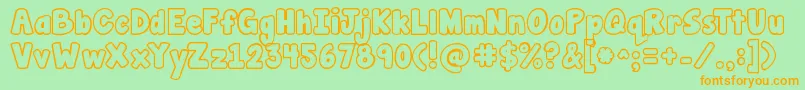 Jandamanateebubble Font – Orange Fonts on Green Background