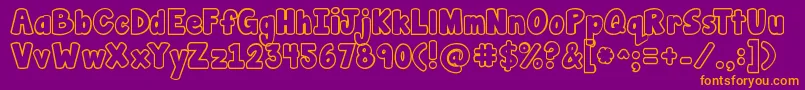 Jandamanateebubble Font – Orange Fonts on Purple Background