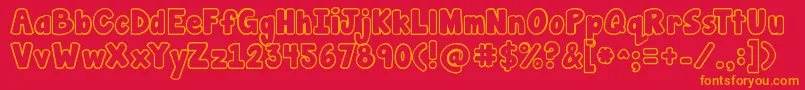 Шрифт Jandamanateebubble – оранжевые шрифты на красном фоне