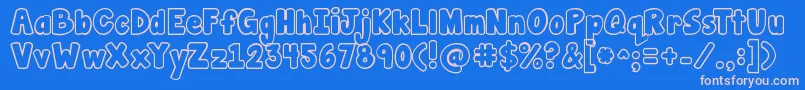 Jandamanateebubble Font – Pink Fonts on Blue Background