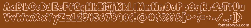 Jandamanateebubble-Schriftart – Rosa Schriften auf braunem Hintergrund