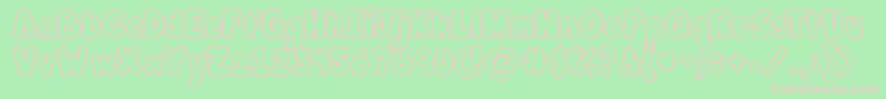 Jandamanateebubble-Schriftart – Rosa Schriften auf grünem Hintergrund