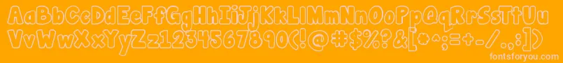 Jandamanateebubble Font – Pink Fonts on Orange Background