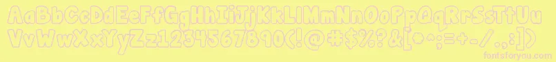 Jandamanateebubble Font – Pink Fonts on Yellow Background