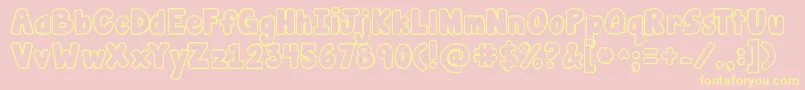 Jandamanateebubble Font – Yellow Fonts on Pink Background