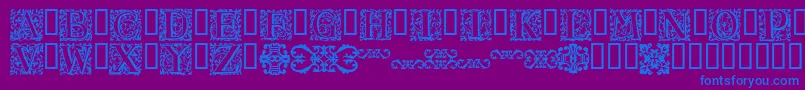 16thArabesques Font – Blue Fonts on Purple Background