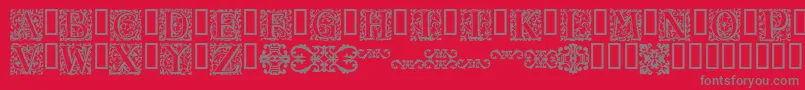 16thArabesques Font – Gray Fonts on Red Background