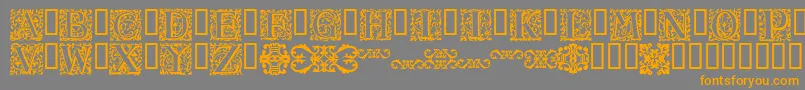 16thArabesques Font – Orange Fonts on Gray Background