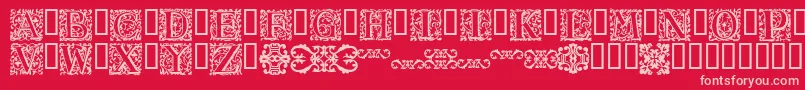 16thArabesques Font – Pink Fonts on Red Background