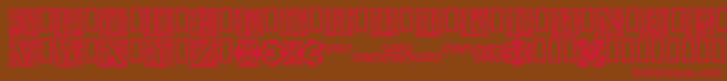 16thArabesques Font – Red Fonts on Brown Background