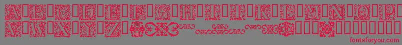 16thArabesques Font – Red Fonts on Gray Background