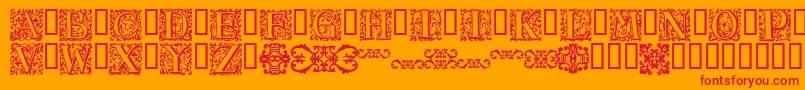 16thArabesques Font – Red Fonts on Orange Background