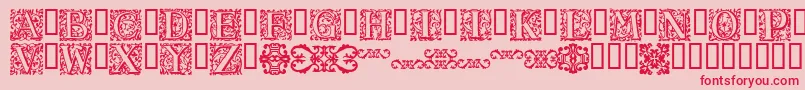 16thArabesques Font – Red Fonts on Pink Background