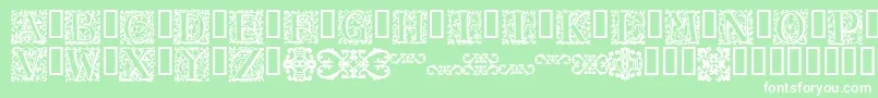 16thArabesques Font – White Fonts on Green Background