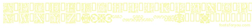 16thArabesques Font – Yellow Fonts on White Background
