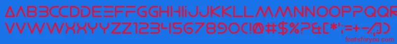 ElectroShackle Font – Red Fonts on Blue Background